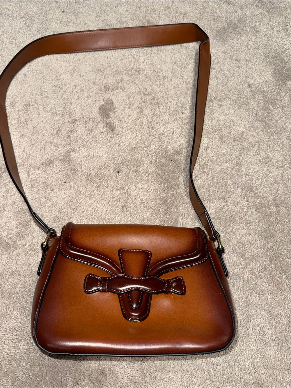 Classic Brown Leather Shoulder Bag
